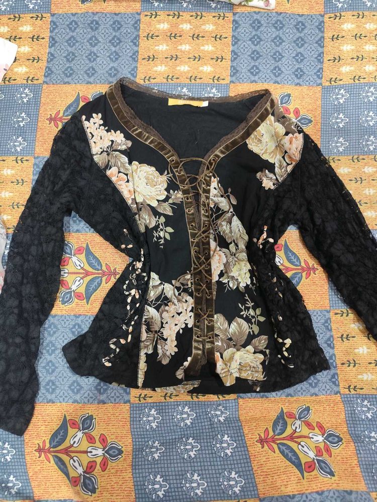 Bohemian Floral Lace Long Sleeve Top