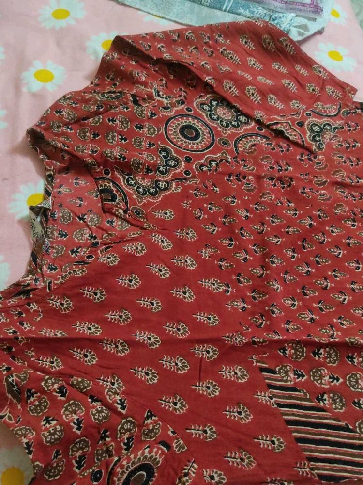 Red Printed Kurta