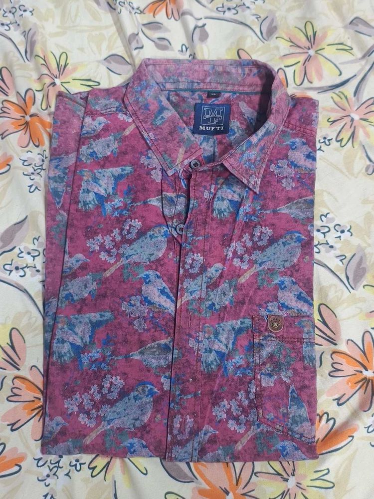 Mufti Men's Bird Print Casual Shirt