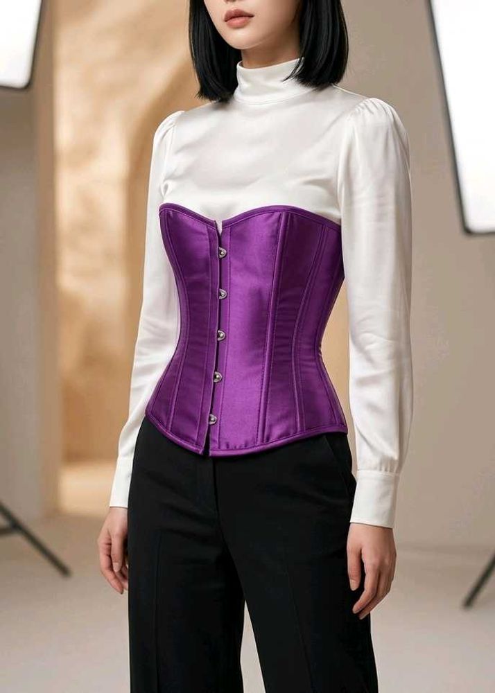 Elegant Purple Satin Corset Top