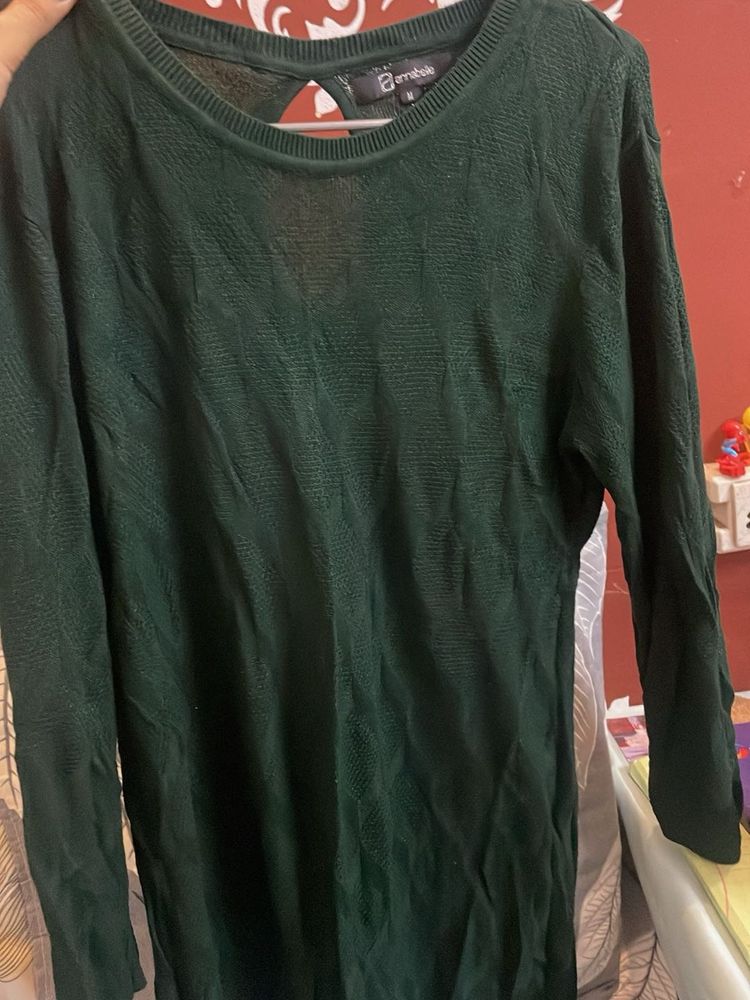 Elegant Dark Green BODYCON Knit Top
