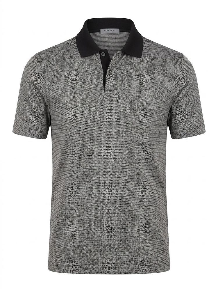 Givenchy Authentic Men's GreyTextured Polo Shirt