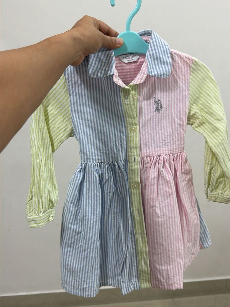 Baby Girls Striped Patchwork Dress