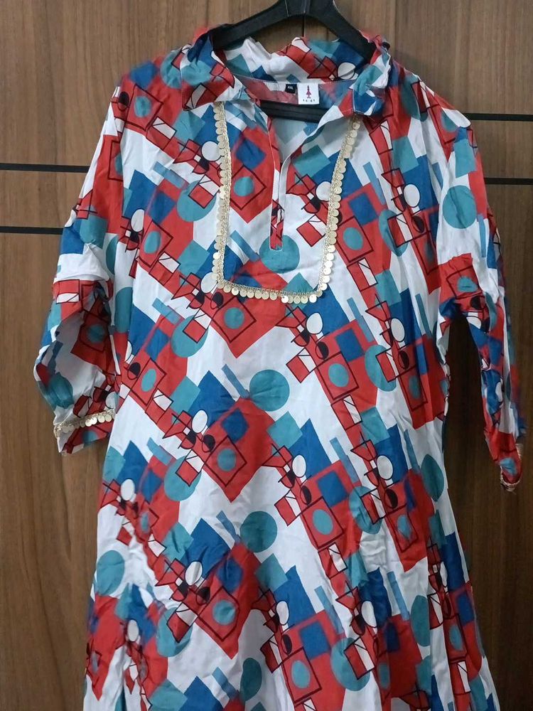 Vibrant Geometric Print Kurta