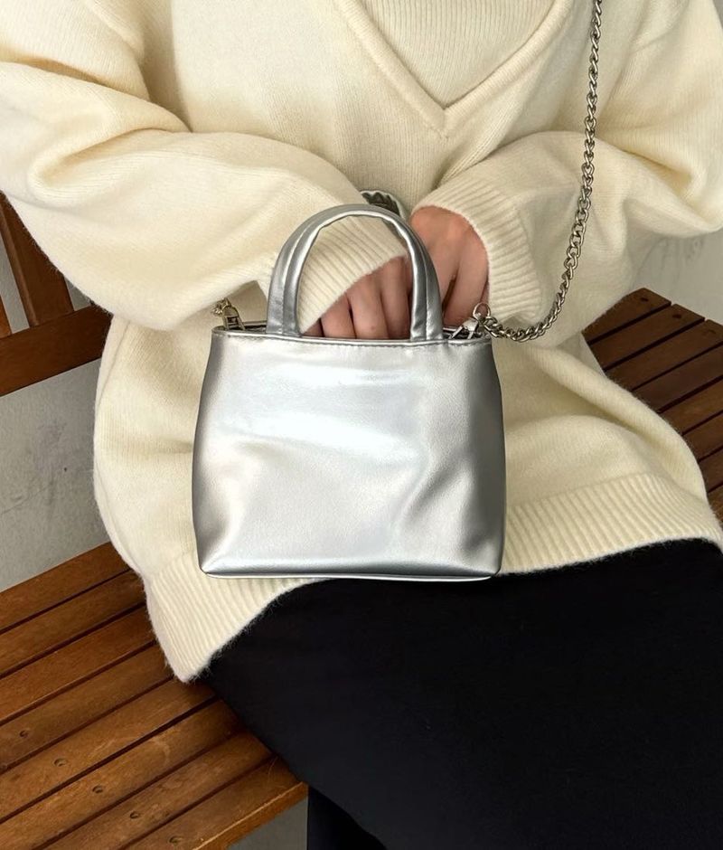 Chic Silver Mini Handbag
