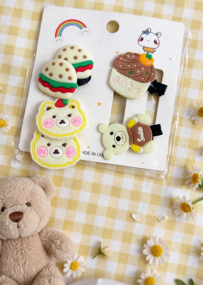 Cute Yellow Character Hair Clips All 4