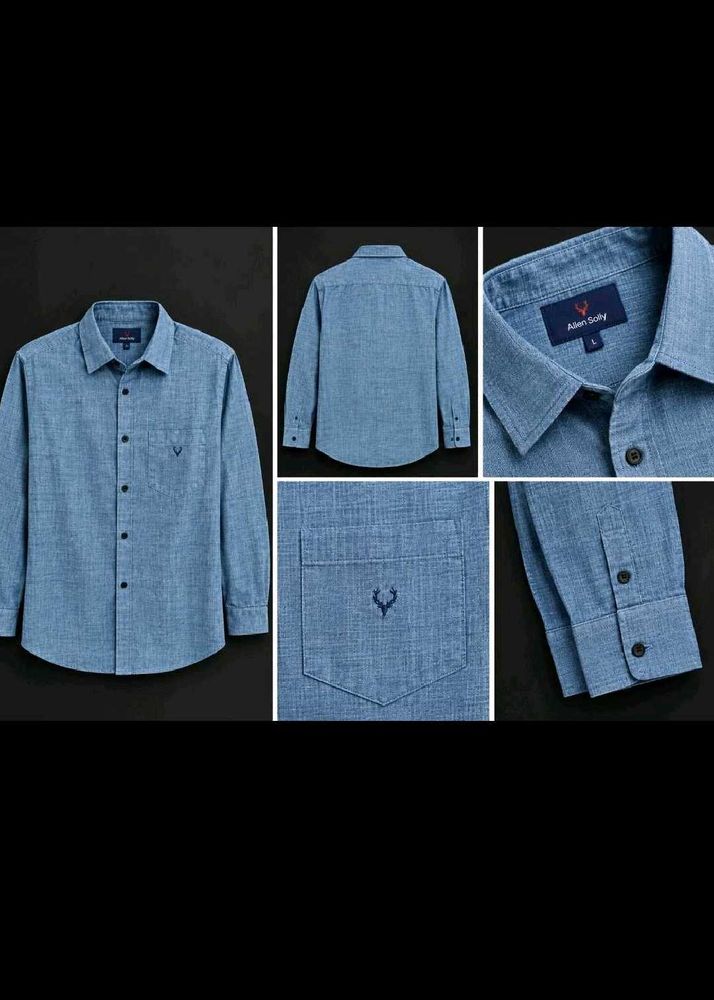 Allen Solly Men's Grey Shirt with logo