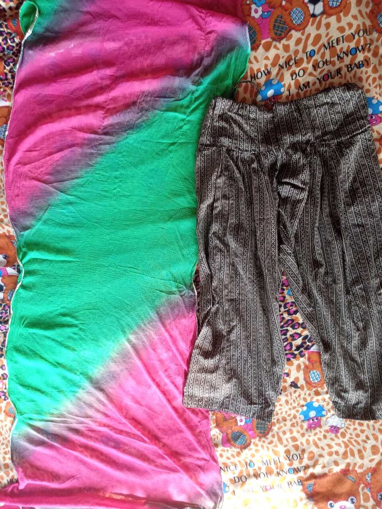 Boho Tie-Dye Dupatta and Printed Salwar