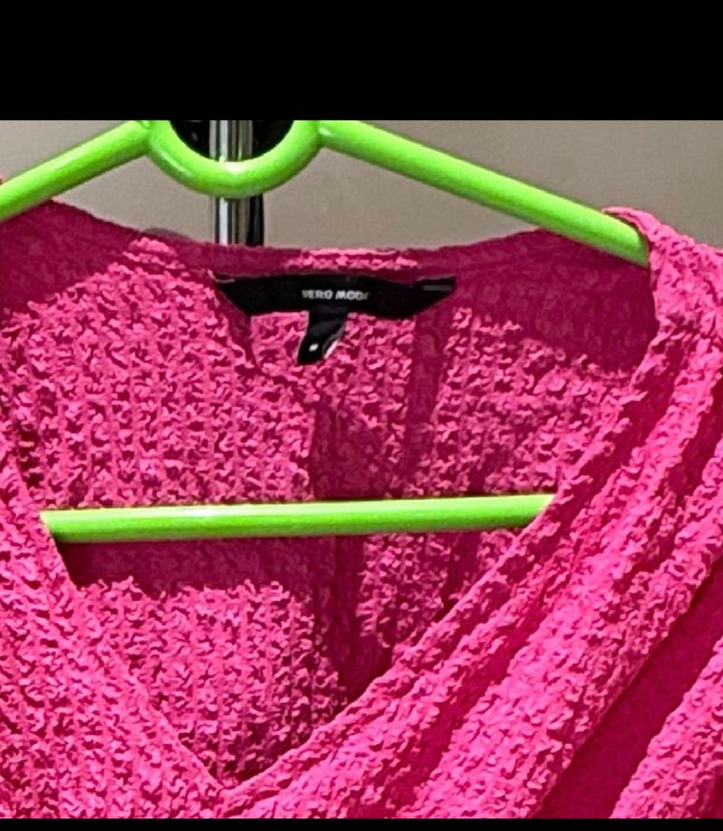 Vero Moda Textured Pink Top