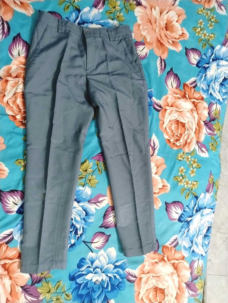 Grey Pleated Trousers