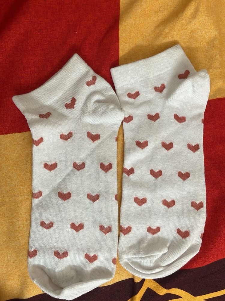Cute Heart Pattern Ankle Socks