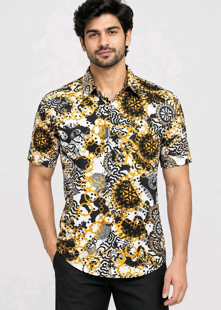 Men's Short Sleeve Printed Shirt