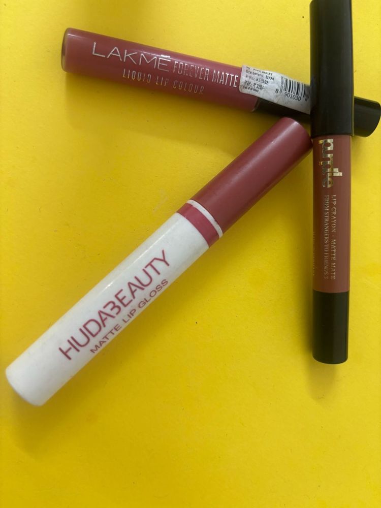 Huda Beauty &amp; Lakme &amp; Purple Lipsticks