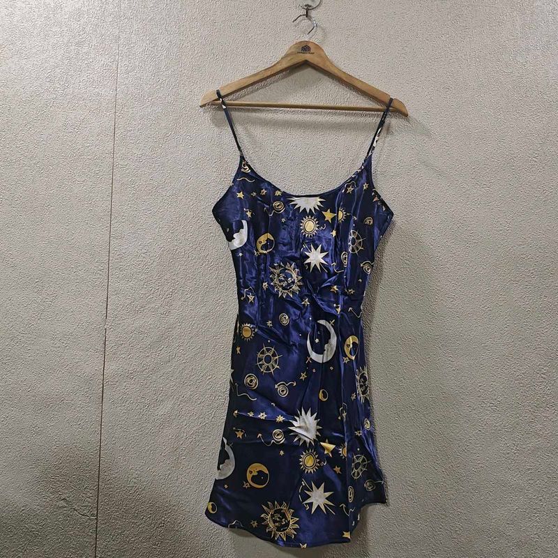 Celestial Y2K Inspired Print Slip Dress