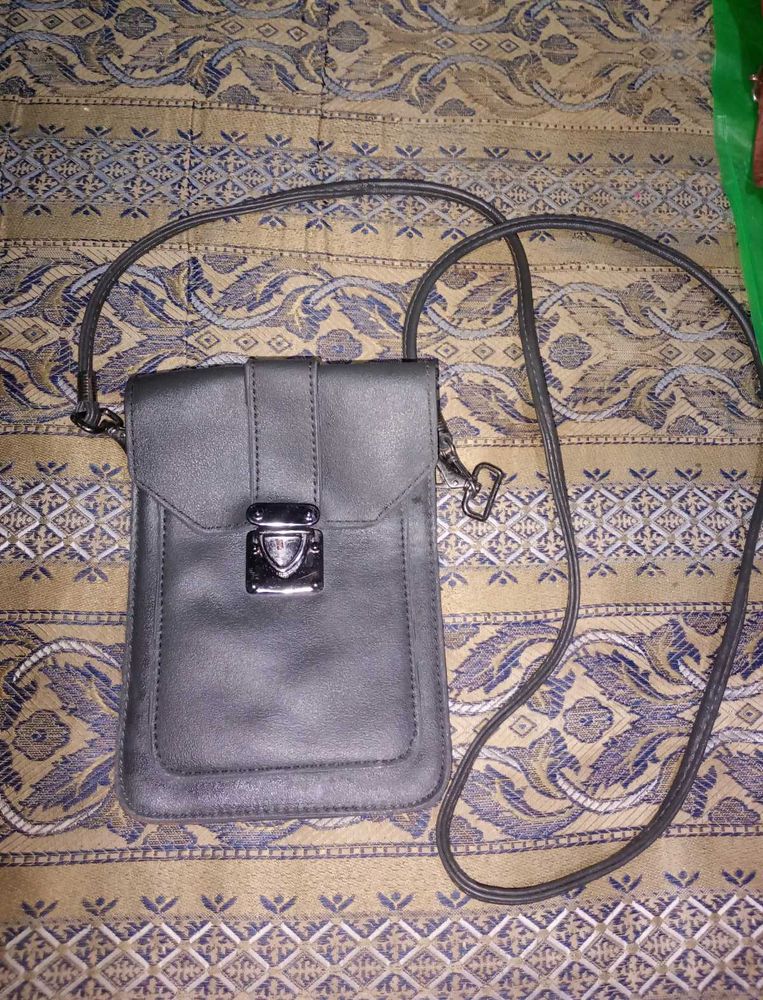 Grey 2 Compartment Sling Bag
