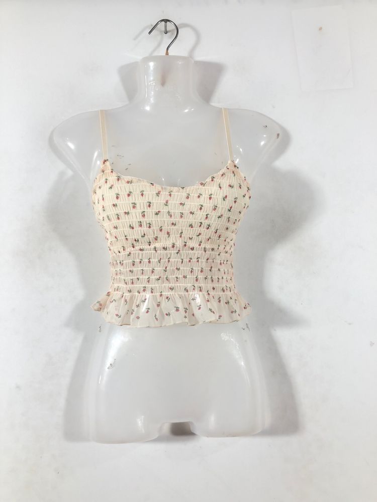 Cream Printed Top