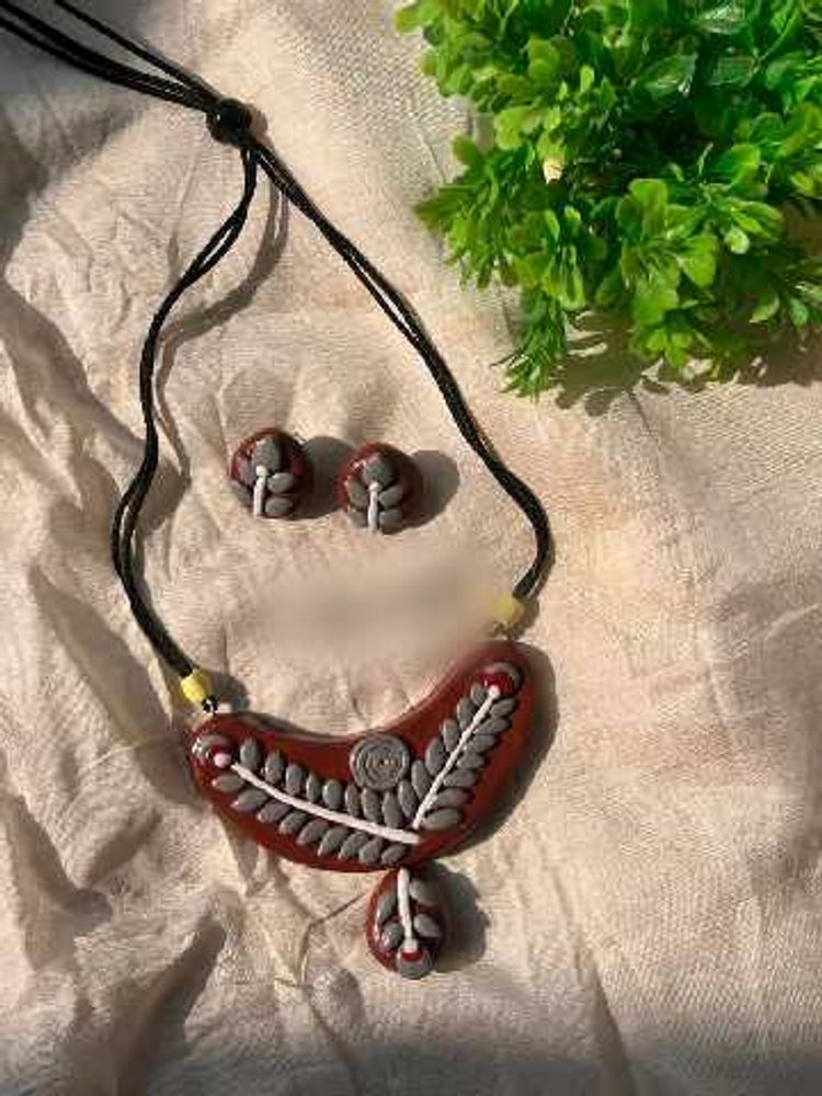 Terracotta Necklace and Earring Set