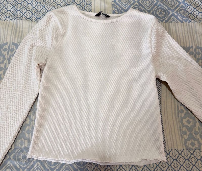 Textured Long Sleeve Top