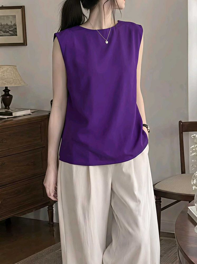 New with tag Chic Purple Cute Korean Top