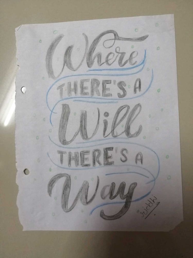 Hand-lettered "Where There's A Will"