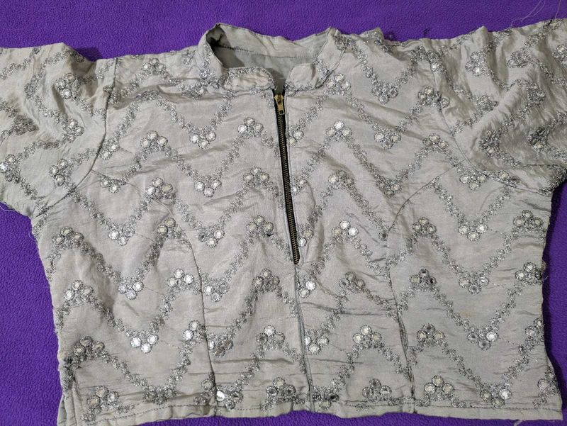 Embellished Grey Blouse