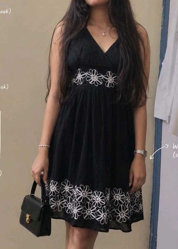 Black Floral Mini Dress