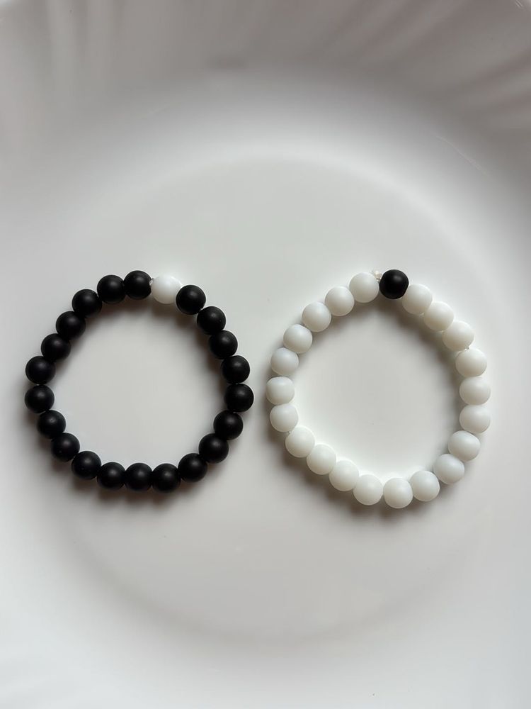 Black &amp; White Duo Beaded Bracelets