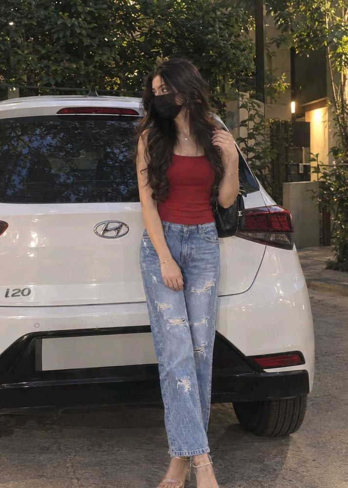 Distressed Blue Jeans