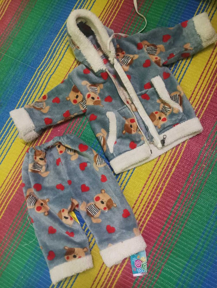 Cute Bear Fleece Kids Outfit
