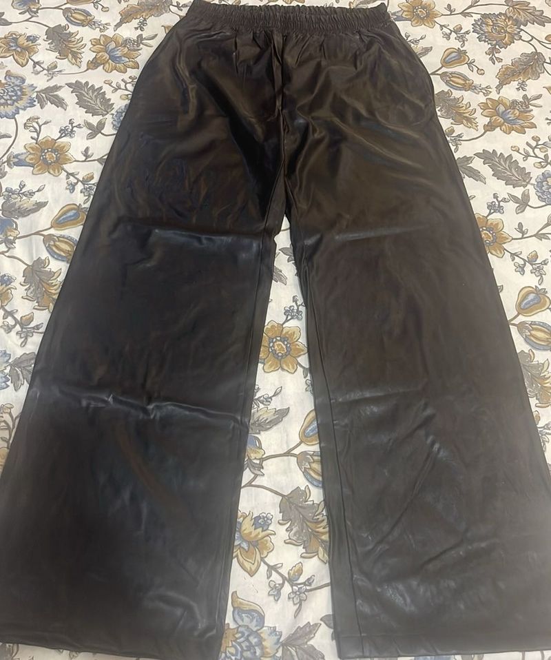 Wide-leg Faux Leather Pants