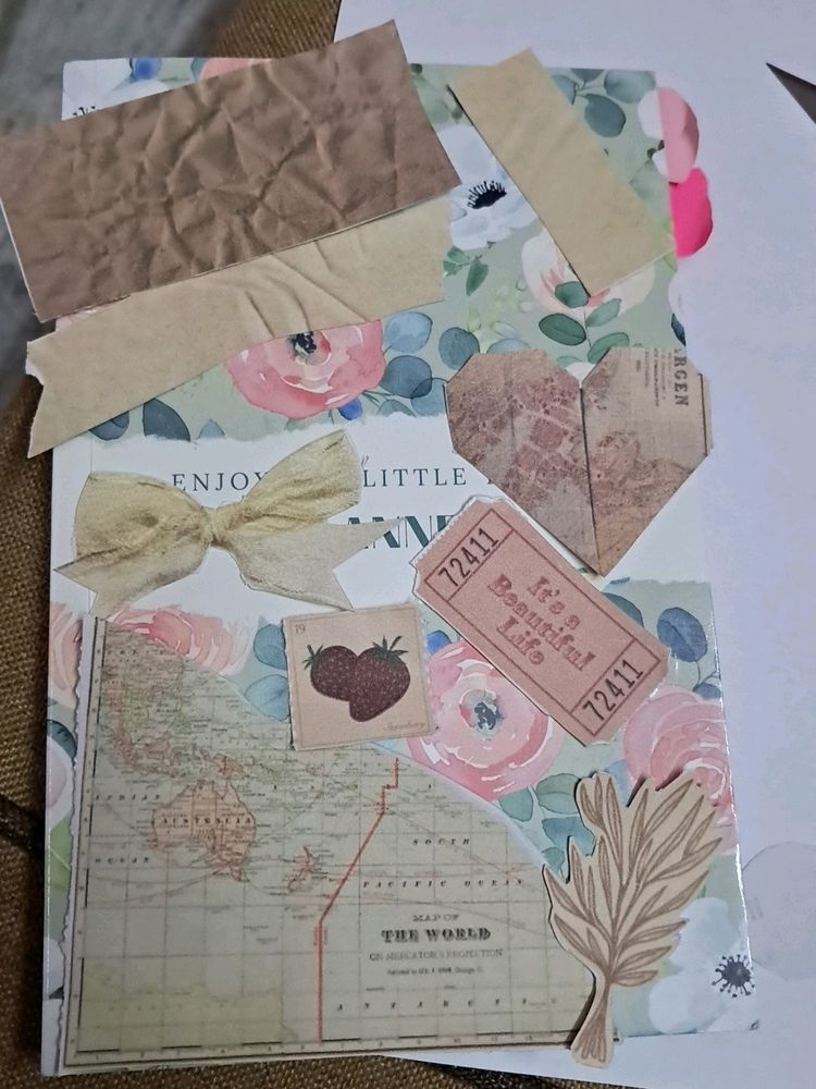 Set Of 9 Vintage Scrapbook Stickers.