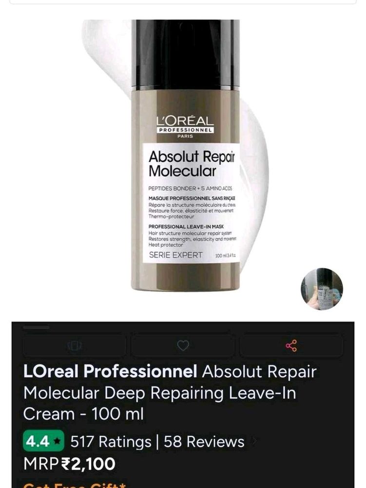 L'Oreal Absolut Repair Molecular Leave-In Cream