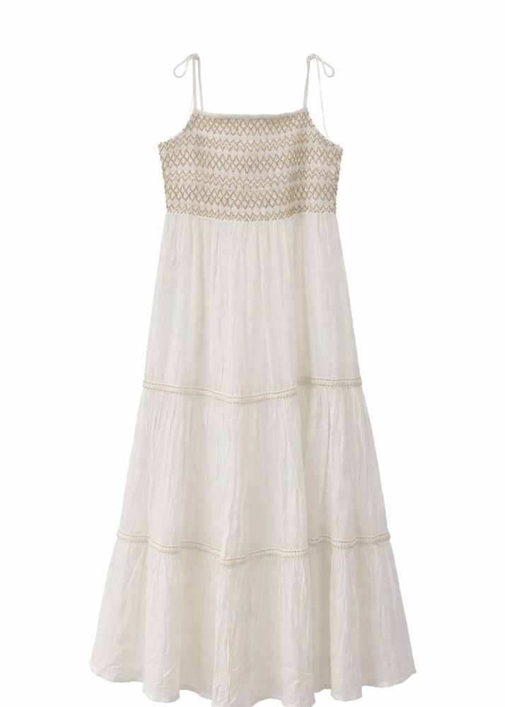 Elegant White Tiered Sundress