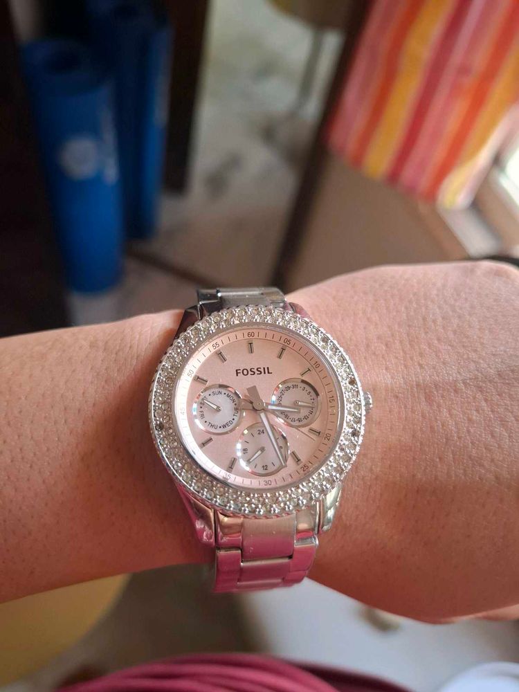 Fossil Women's Pink Dial Watch