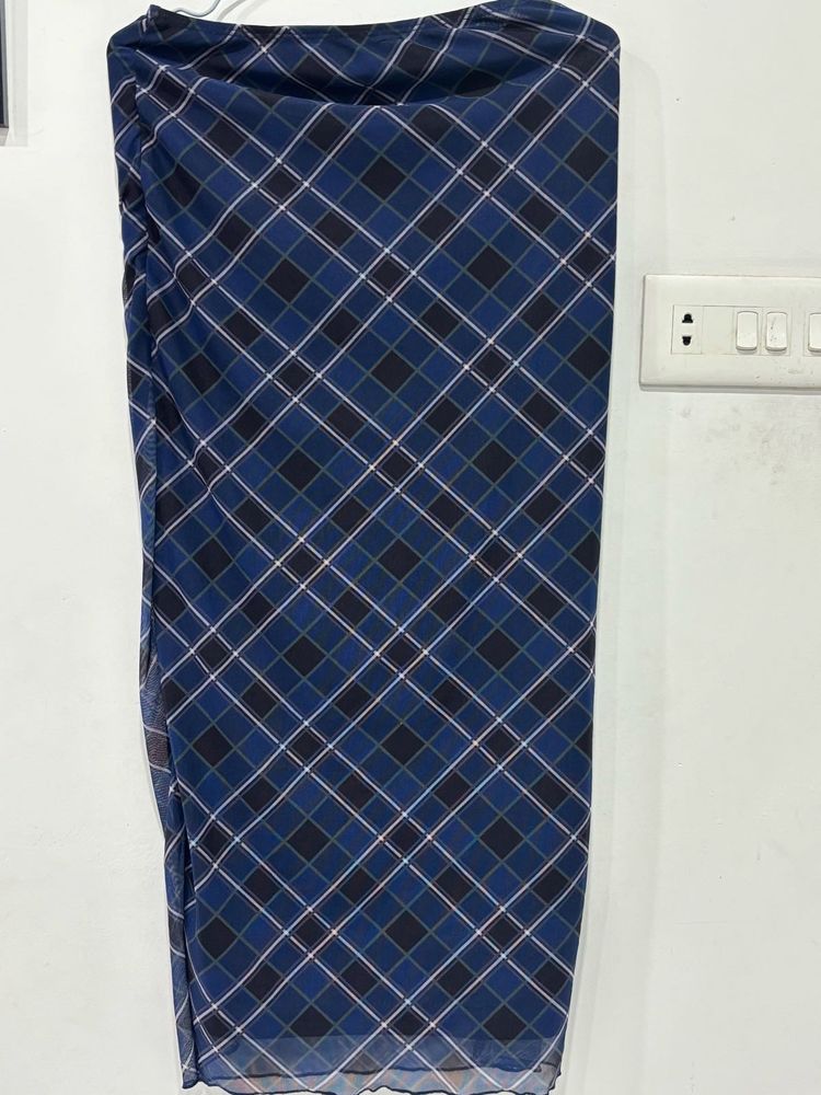 Blue Plaid Skirt