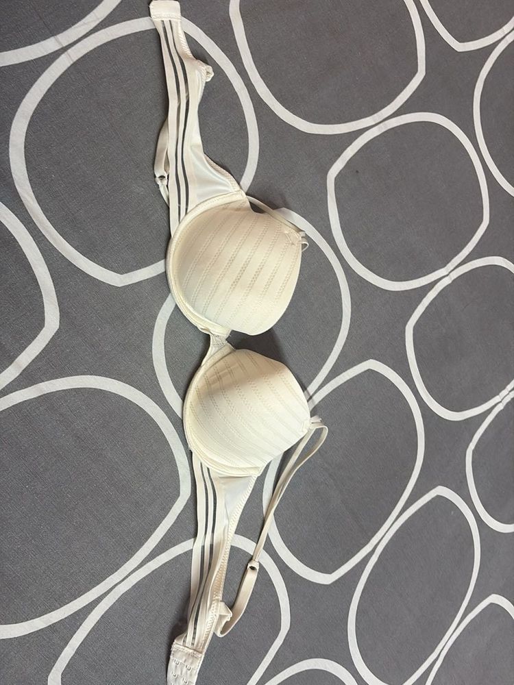 Cream Padded Bra with Straps