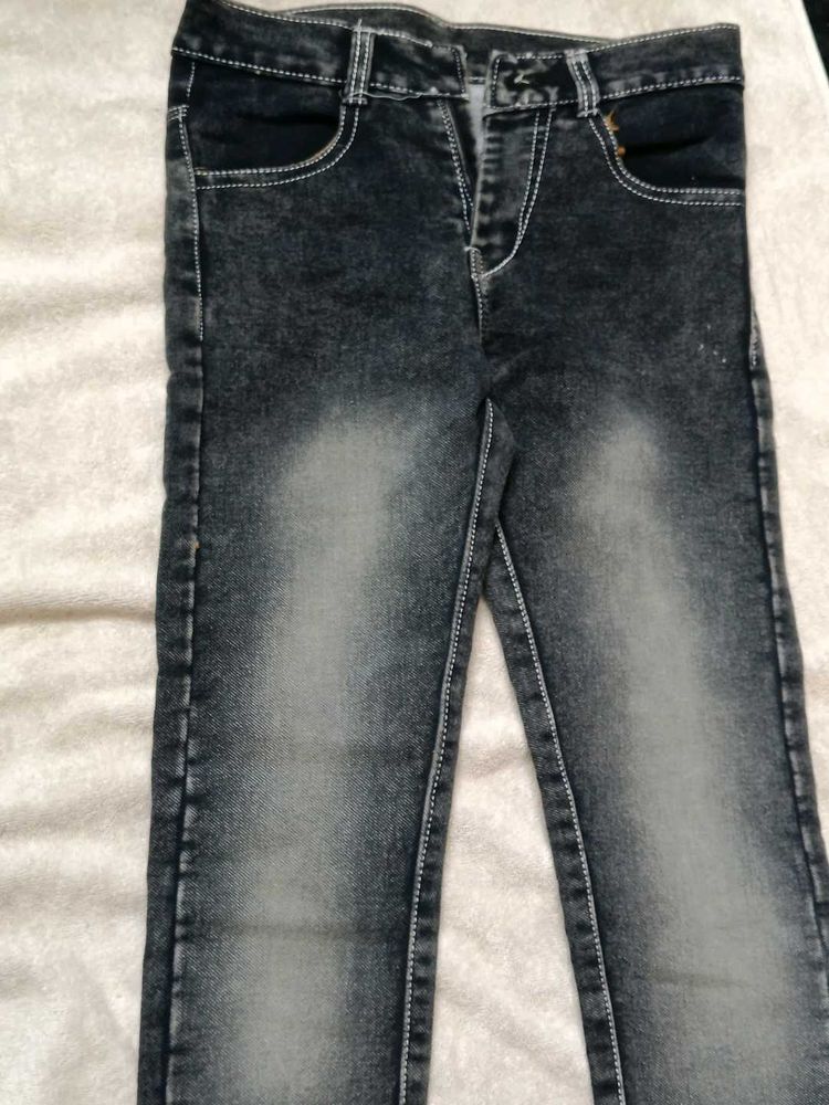 Stylish Washed Black Denim Jeans