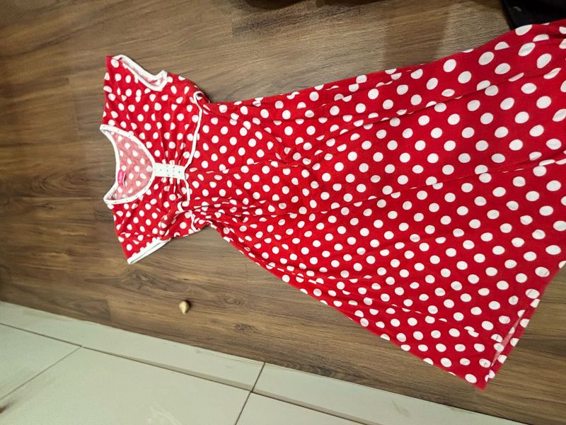 Red Polka Dot Maxi Dress