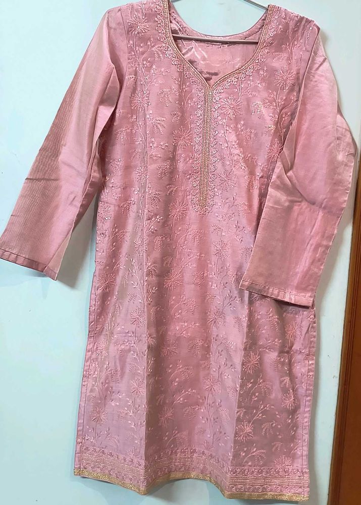 Blush Pink Embroidered 3-Piece Ethnic Suit Set