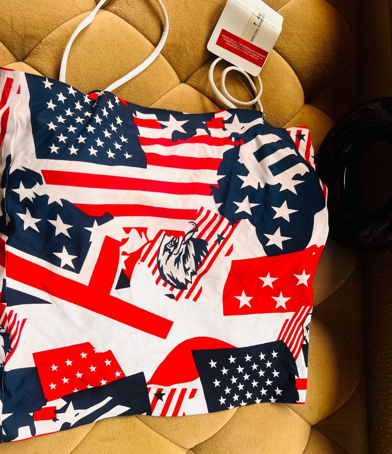 Unique American Flag Print Top