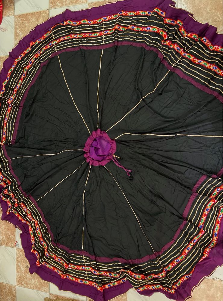 10 meter Black Navratri chaniya with Embroidered B