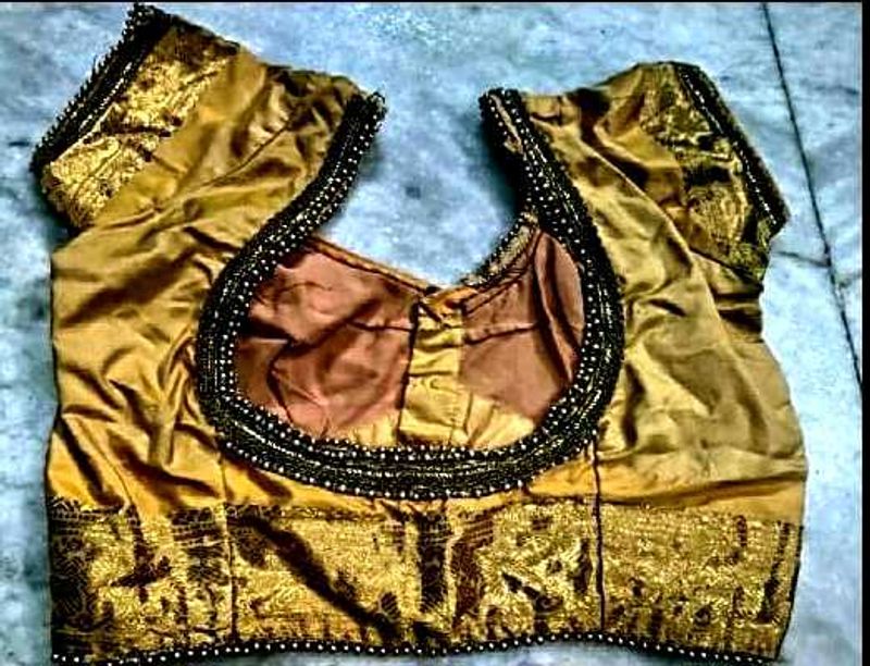 Yellow Colour Kanjeevaram Silk Blouse
