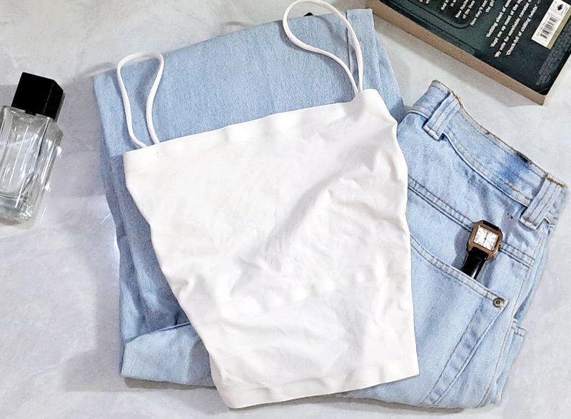 Basic White Strappy Top