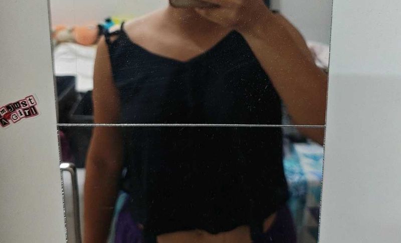 Chic Black Spaghetti Strap Top