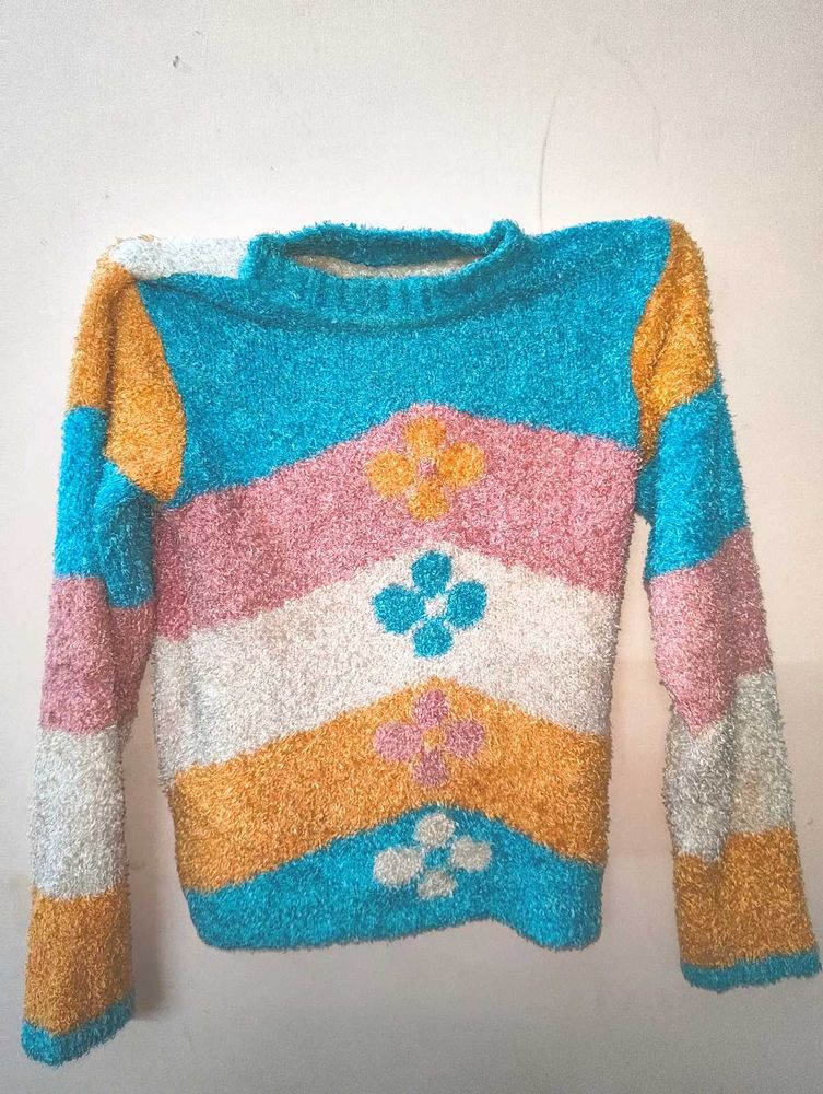 Cozy Fuzzy Striped Sweater