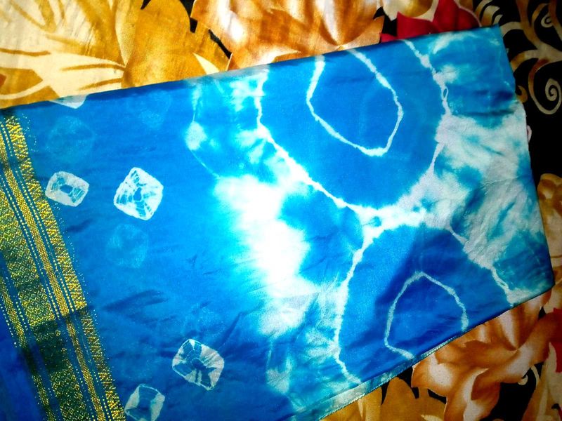 Blue Tie-Dye Saree
