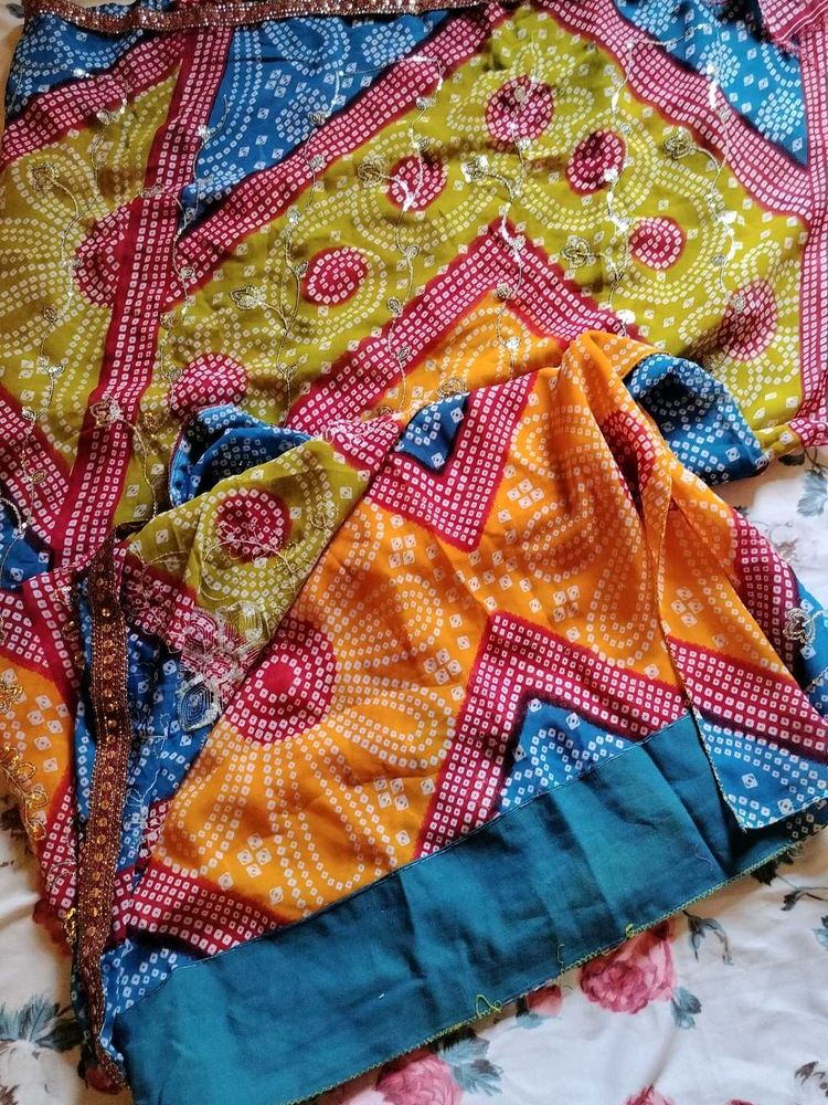Vibrant Indian Saree with Sequin Work