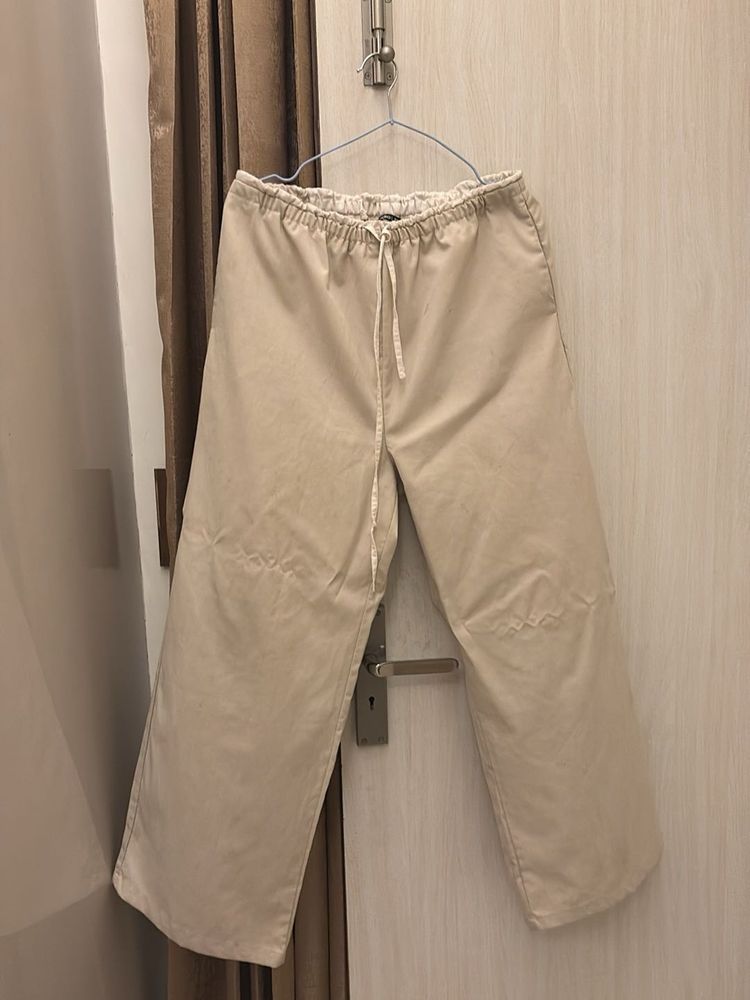 Cream Wide Leg Pants