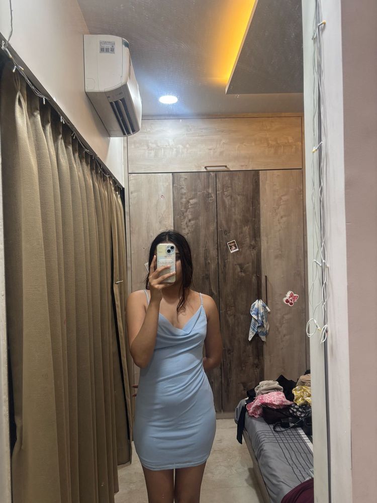 Sheer Baby Blue Slip Dress
