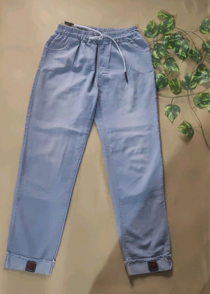 Women Reqular Fit Blue Cotton Blend Denim Jeans